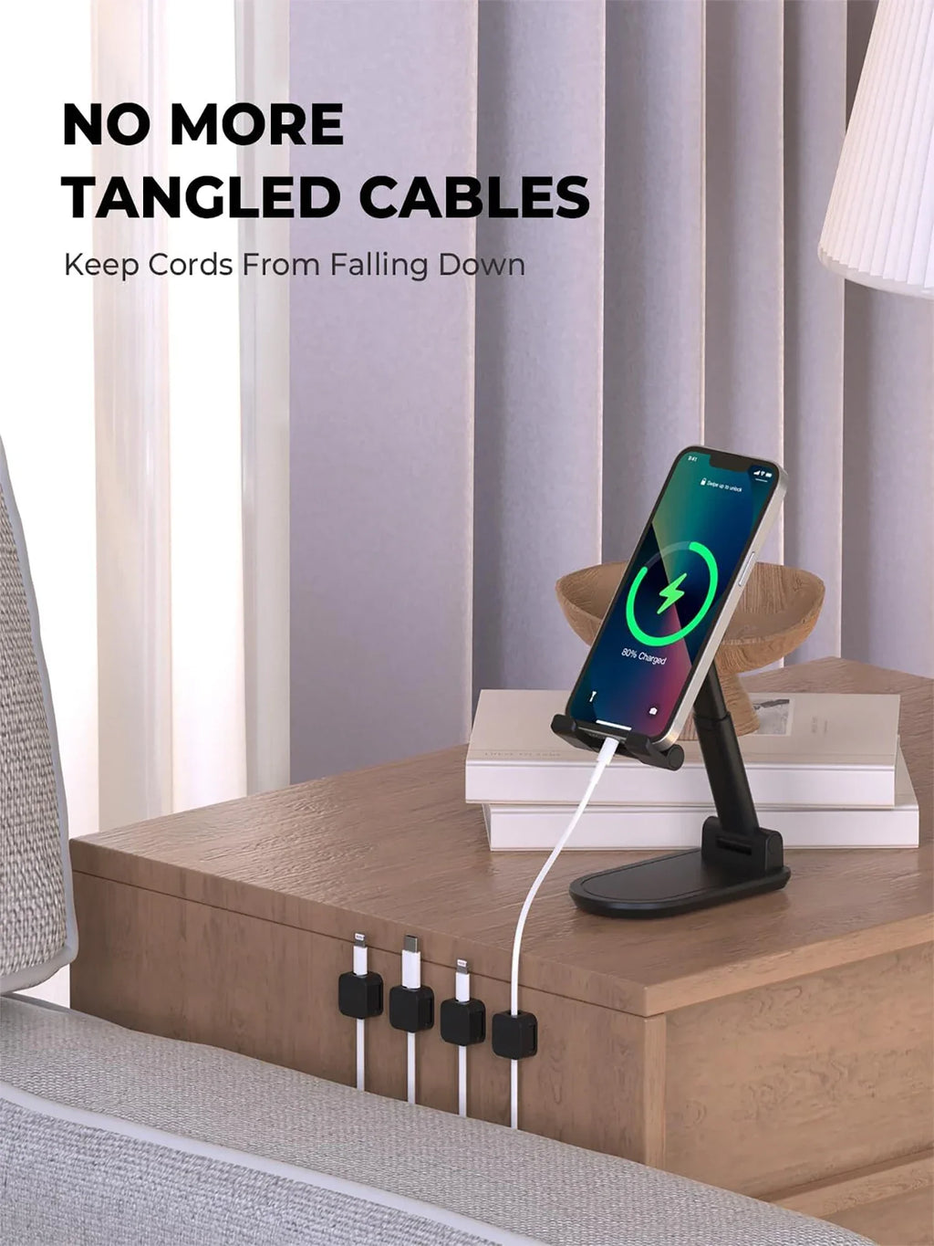 6 Pcs Strong Cable Clips Adjustable